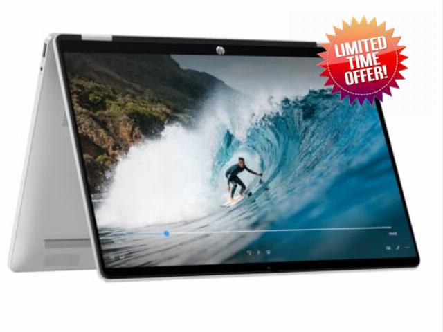 HP OmniBook 5 Flip 14" Touchscreen Laptop | Intel Core i3-1315U | 8GB RAM | 512GB SSD | 2K (1920 x 1200) Touch Display | Windows 11 Home | Silver | Power Adapter Sold Separately