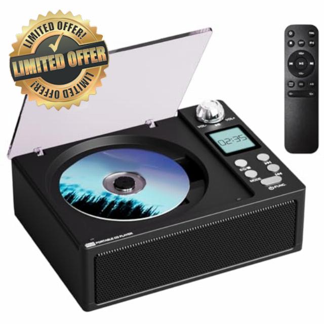 FM Audio Support Portable Bluetooth Retro CD Clayer Player