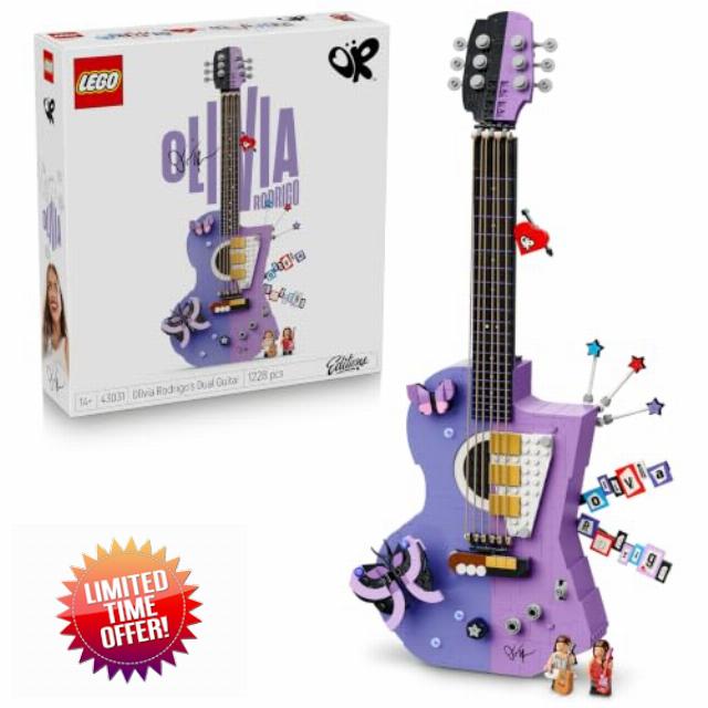 LEGO Editions Olivia Rodrigo's Dual Guitar - 3D Model Kit w/ 2 Minifigures