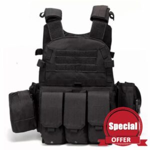 Airsoft Vest Multifunctional Molle Plate Carrier Adjustable Breathable Paintball Vest for Outdoor