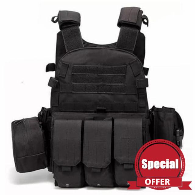 Airsoft Vest Multifunctional Molle Plate Carrier Adjustable Breathable Paintball Vest for Outdoor