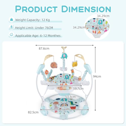 Exersaucer Learning Toys for Baby 6-12 Months (Baby Blue)