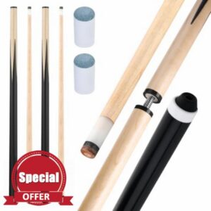 Pool Cue Sticks 52" Set of 2 Billiard Cue Sticks Multi-Size Options with Standard & Heavy Weight (12oz-20oz) for Kids