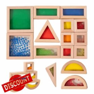 Sensory Blocks 15-Piece Wooden Building Set