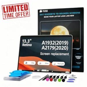Screen Replacement for MacBook Air 13 inch A1932 2019 / A2179 2020 LCD-Gray | Model：EMC 3302 EMC 3184 MVFH2 MVFJ2 MWTJ2 MWH22