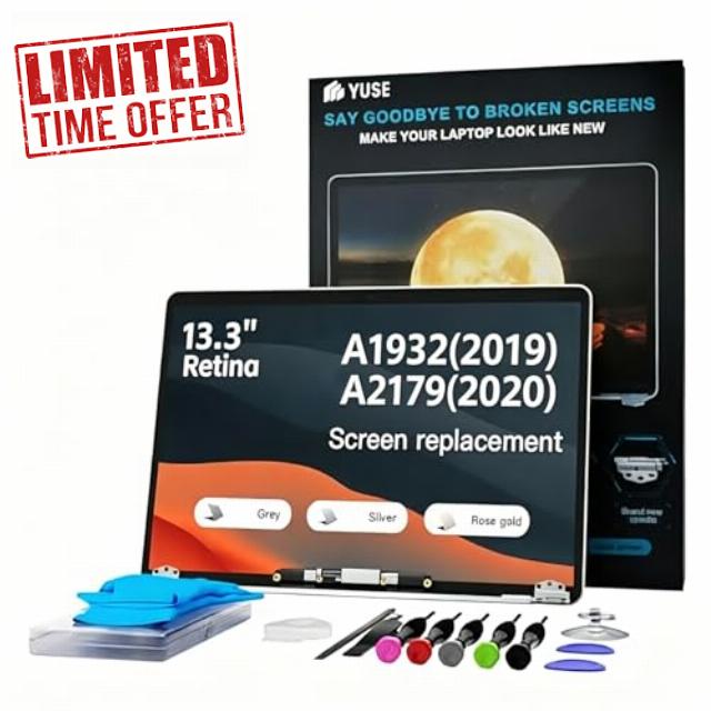 Screen Replacement for MacBook Air 13 inch A1932 2019 / A2179 2020 LCD-Gray | Model：EMC 3302 EMC 3184 MVFH2 MVFJ2 MWTJ2 MWH22