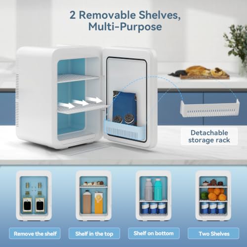 20L Car Fridge with Ice Pattern Door | Small Mini Refrigerator with System Cooler and Warmer for Home Office