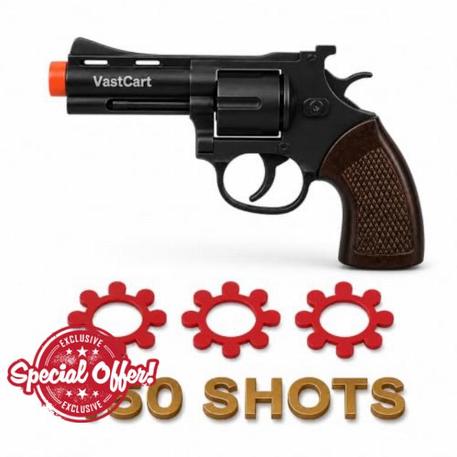 Compact Die-Cast Metal 8-Shot Ring Cap Toy Gun