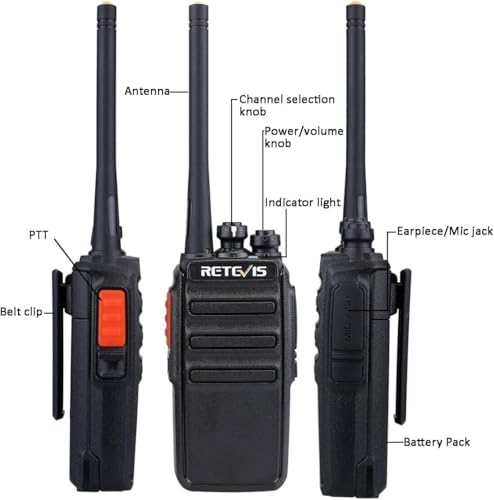 Rechargeable 2 Way Radio Long Range PMR446 License Free 16 Channels CTCSS/DCS