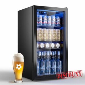 TRIUMPHKEY 90L Drinks Fridge with Glass Door