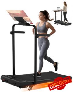 MJWW Walking Pad Treadmill with 5% Incline，Foldable Under Desk Treadmills for Home/Office