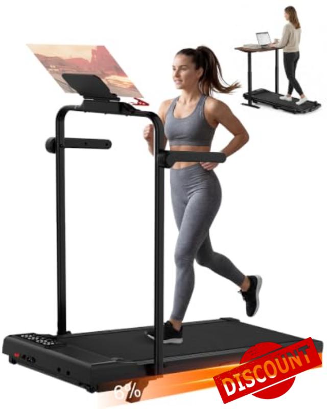 MJWW Walking Pad Treadmill with 5% Incline，Foldable Under Desk Treadmills for Home/Office
