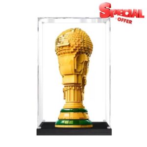 Upgraded 3MM Acrylic Display Case for Lego 43020 World Cup Trophy Building Set