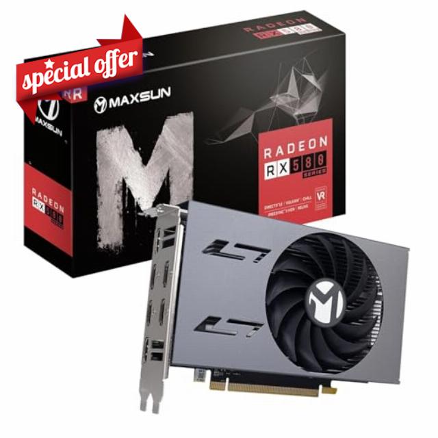 maxsun AMD Radeon RX 580 8GB 2048SP GDDR5 Computer Video Graphics Card GPU for PC Gaming