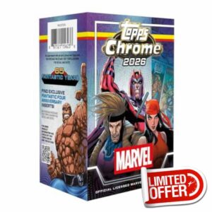 2026 Topps Chrome® Marvel Comics - Value Box (4 Cards Per Pack. 8 Packs Per Box.) Find exclusive Fantastic Four anniversary inserts!