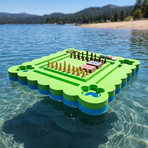 Stable Floating Table with Tile Racks & Cup Holders