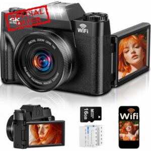 4K 75MP Digital Camera with WiFi