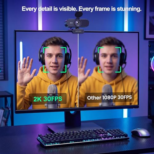 1080P@60FPS Computer Camera PDAF Autofocus | Dual Noise Reduction Microphones