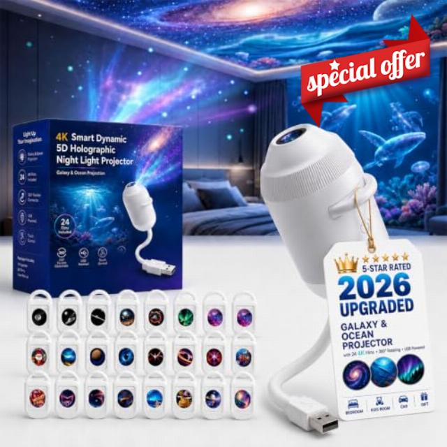 HD Smart Dynamic 5D Holographic Night Light Projector