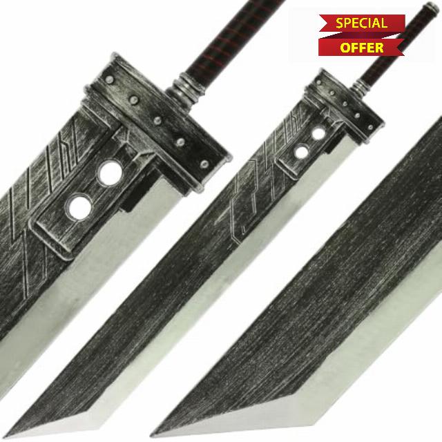 Fantasy Greatsword Foam XL Cloud Strife Buster Cosplay Prop Zack Fair Replica 145cm Lightweight PU Foam Costume Sword for Halloween Comic Con