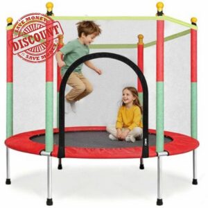4.6FT/140CM Toddler Trampoline Mini Trampoline for Kids Indoor and Outdoor