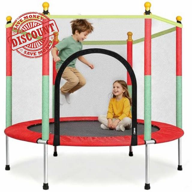 4.6FT/140CM Toddler Trampoline Mini Trampoline for Kids Indoor and Outdoor