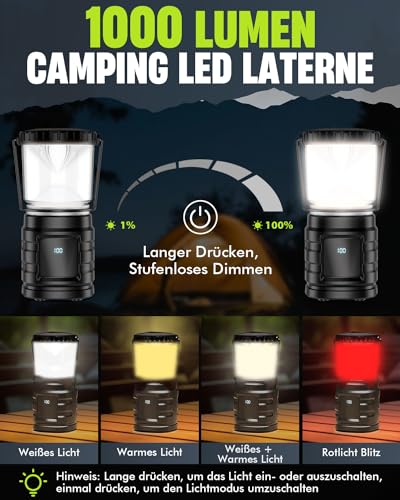 4 Light Modes & IP65 Waterproof