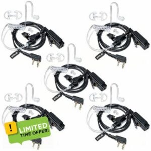 HYS Covert Acoustic Tube Earpiece 2 Pin Compatible with Baofeng BF-888S UV-5R Quansheng Kenwood Walkie Talkie
