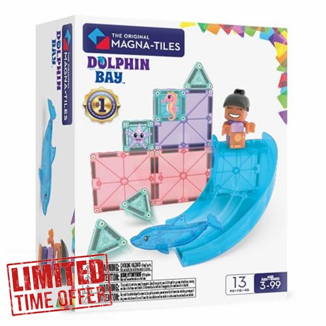 MAGNA-TILES Dolphin Bay 13-Piece Magnetic Construction Set