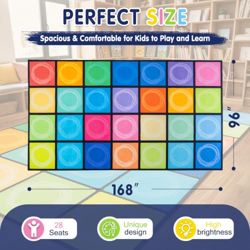 Soft Educational Kids Carpet for Kindergarten - 28 Seating
