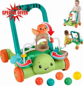 Fisher-Price Moves With You Turtle Walker Baby Push Toy | Non-Electronic