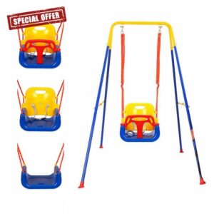 3-in-1 Toddler Swing Set Removable Swing Seat with Guardrails for Kids 6-36 Months