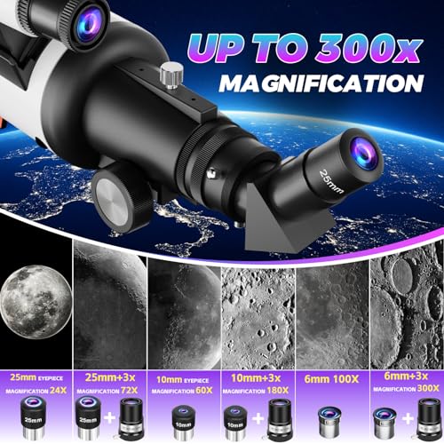 90mm Aperture 700mm Refractor Astronomy Telescope with Fully Multi-Coated Optics