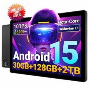 Gleeso 10 Inch Tablet Android 15 with 30GB RAM+128GB ROM (1TB Expandable)
