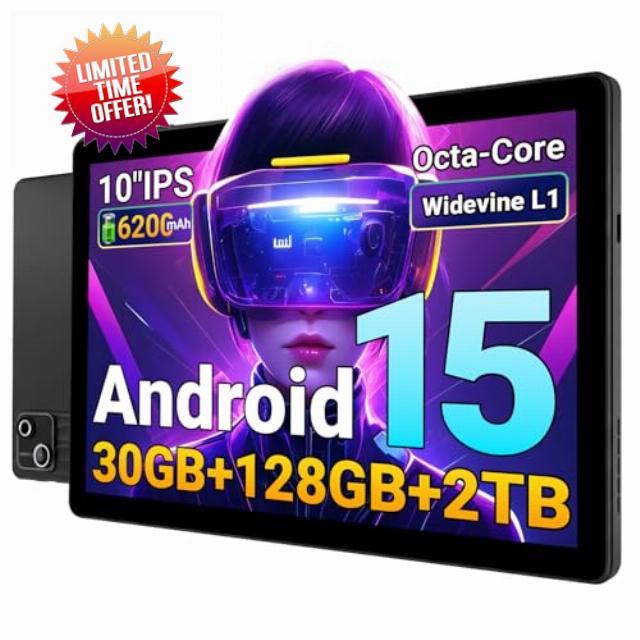 Gleeso 10 Inch Tablet Android 15 with 30GB RAM+128GB ROM (1TB Expandable)
