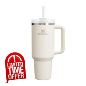 Stanley 1913 Quencher H2.0 FlowState Tumbler 1.2L - Cream | Cold For 11 Hours - Iced For 48 Hours - Stainless Steel Tumbler With Straw
