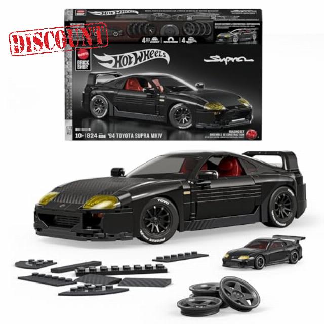 Mattel Brick Shop Hot Wheels '94 Toyota Supra MKIV Building Toy Kit | 824 Pieces