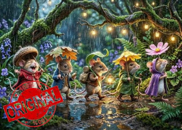 PICKFORU Tiny Adventurers in the Rain Jigsaw Puzzle 1000 Pieces for Adults