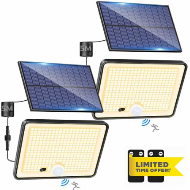 LOTMOS 2 Pack Solar Lights Outdoor