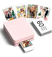 Nelko PP01 Portable Photo Printer with 60 Sheets, Instant Smartphone Inkjet Sticker Printer, Stic...