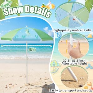 Kids Seaside Beach Umbrella Picnic Canopy for Summer Toddlers Sand Beach Camping Garden Outdoor Pool Shade Party Supply