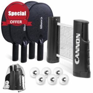 Cannon Sports Table Tennis Set – 4 Unbreakable Paddles