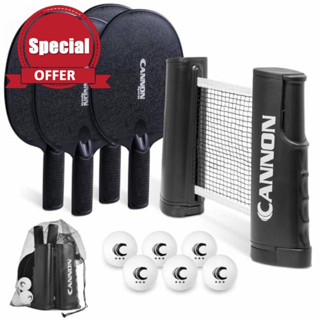 Cannon Sports Table Tennis Set – 4 Unbreakable Paddles