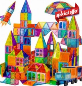 Magnetic Tiles 120 Piece Magnetic Building Blocks Set for Kids
