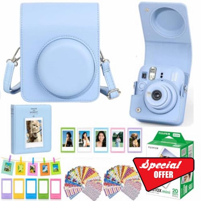 Mini 13 Instant Camera Premium Kit For Fuji Instax Mini 13 Frosty Blue Includes Blue Mini 13 Case