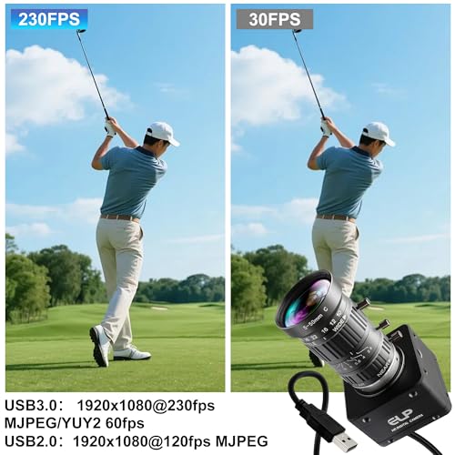 4K@30fps 1080P@230fps High Frame Rate UVC Camera with 5-50mm 10X Zoom Lens