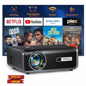 [Built-in Official APP & Auto Focus/Keystone] Smart Projector 4K