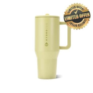 HydroJug Traveler - 40 oz Water Bottle with Handle & Flip Straw - Fits in Cup Holder