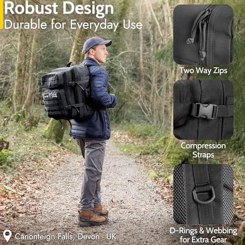 Outdoor Travel Hiking Bag with Padded Back & Adjustable Chest Strap