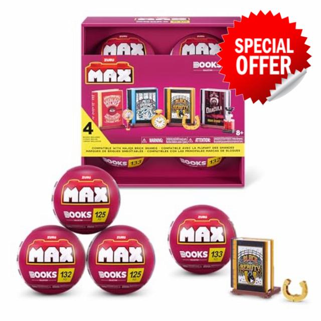 Max Build More Premium Plastic Building Bricks Books Collection (4 Pack) by ZURU